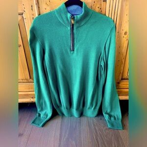 Vineyard Vines vintage green sweater w/ suede elbow patches, men’s size S
